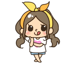 Assortment of a cute girl sticker #10169967