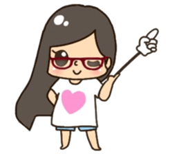 Assortment of a cute girl sticker #10169968