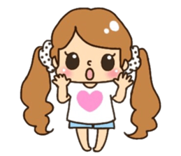Assortment of a cute girl sticker #10169969