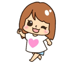 Assortment of a cute girl sticker #10169971