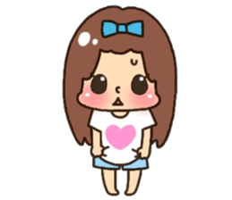 Assortment of a cute girl sticker #10169972