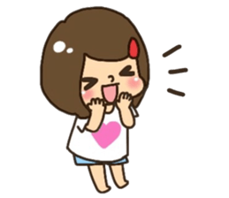 Assortment of a cute girl sticker #10169973