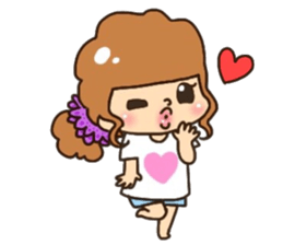 Assortment of a cute girl sticker #10169974