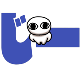 whiteballman with big letter 2 sticker #10175281