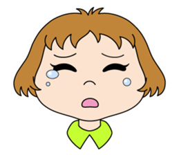 Girl of bobbed hair sticker #10176428