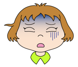 Girl of bobbed hair sticker #10176438