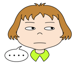 Girl of bobbed hair sticker #10176443