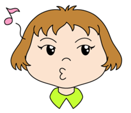 Girl of bobbed hair sticker #10176445