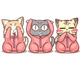 CatRabbit : The Three Wise Cats sticker #10182255