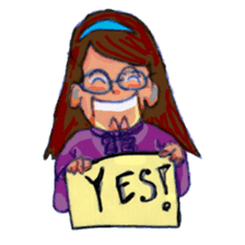 Eye-glasses Girl 's world sticker #10184262