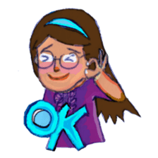 Eye-glasses Girl 's world sticker #10184263
