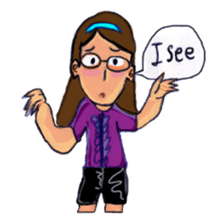 Eye-glasses Girl 's world sticker #10184270