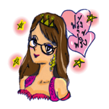 Eye-glasses Girl 's world sticker #10184280
