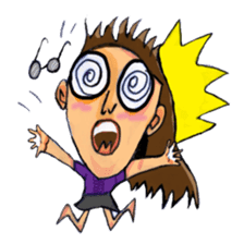 Eye-glasses Girl 's world sticker #10184281