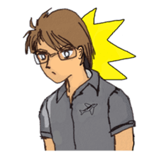 Eye-glasses Girl 's world sticker #10184286