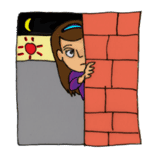 Eye-glasses Girl 's world sticker #10184291