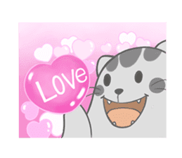Happy cat Dudu Ver.2-Unrequited love sticker #10188376