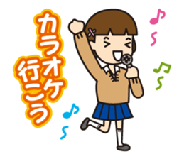 Cute high-school girls sticker #10190163