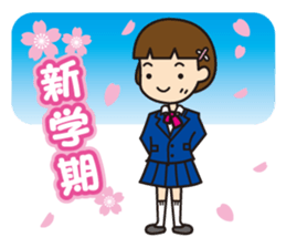 Cute high-school girls sticker #10190173