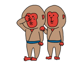 Hurray hurray Nippon monkey by Tasmanian Angel sticker #10194091