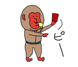 Hurray hurray Nippon monkey sticker #10194095