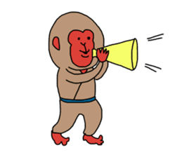 Hurray hurray Nippon monkey by Tasmanian Angel sticker #10194097