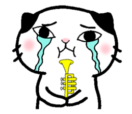 This cat likes trumpet sticker #10197408