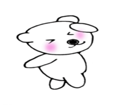 White bear of white-chan01 sticker #10199878