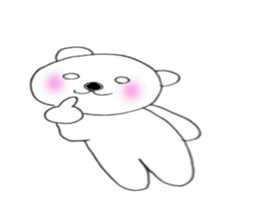 White bear of white-chan01 sticker #10199887