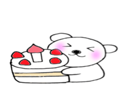 White bear of white-chan01 sticker #10199889