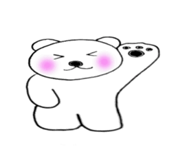 White bear of white-chan01 sticker #10199895