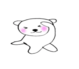 White bear of white-chan01 sticker #10199907