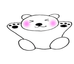 White bear of white-chan01 sticker #10199911