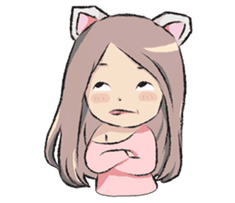 cat girl love story sticker #10202513