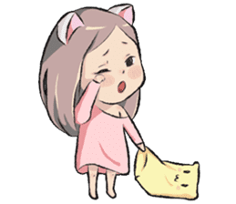 cat girl love story sticker #10202520