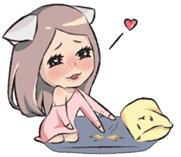 cat girl love story sticker #10202521