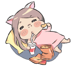 cat girl love story sticker #10202522