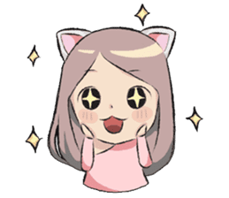 cat girl love story sticker #10202523