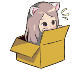 cat girl love story sticker #10202525