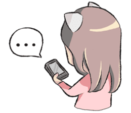 cat girl love story sticker #10202526