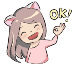 cat girl love story sticker #10202528