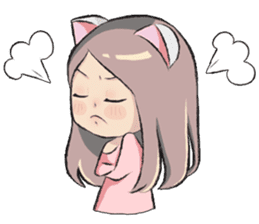 cat girl love story sticker #10202533