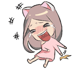 cat girl love story sticker #10202537