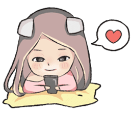 cat girl love story sticker #10202539