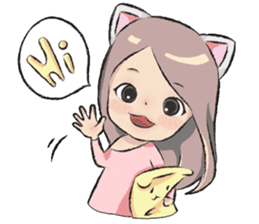 cat girl love story sticker #10202540