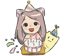 cat girl love story sticker #10202543