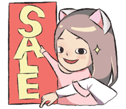 cat girl love story sticker #10202544