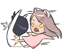 cat girl love story sticker #10202545