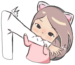 cat girl love story sticker #10202547