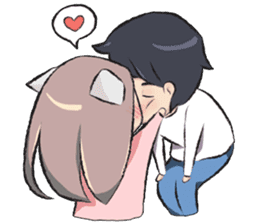 cat girl love story sticker #10202548